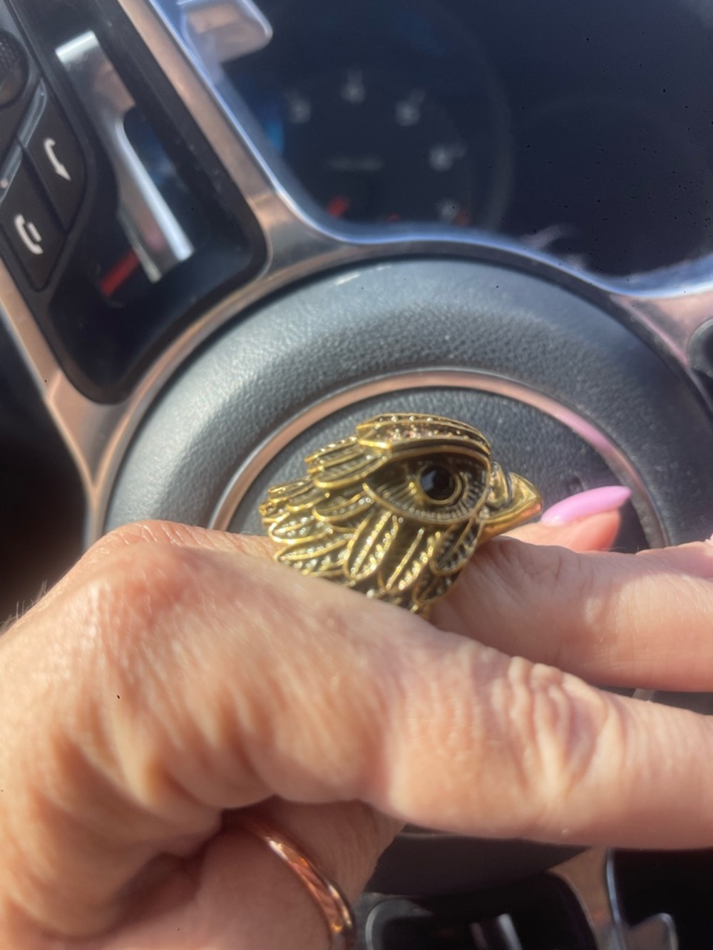 Kurt Geiger London Gold Hawk Eagle Statement Ring Evil Eye Crystal Bold Design
